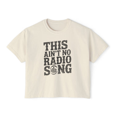 Hardy Radio Song Comfort Colors Boxy Cropped Tee - Sunlit Funlit Country Music Tees